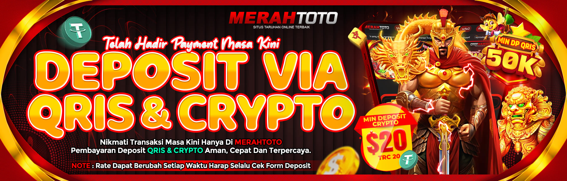 TELAH HADIR DEPOSIT VIA QRIS & CRYPTOCURRENCY